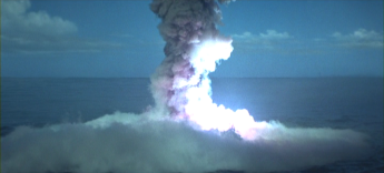 An explosion on the island